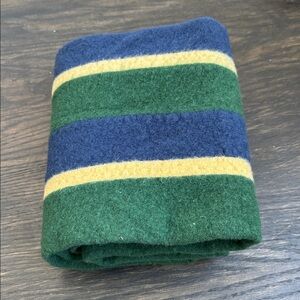 Vintage J. Press Schoolboy muffler,green/butter yellow/blue, 46x7”